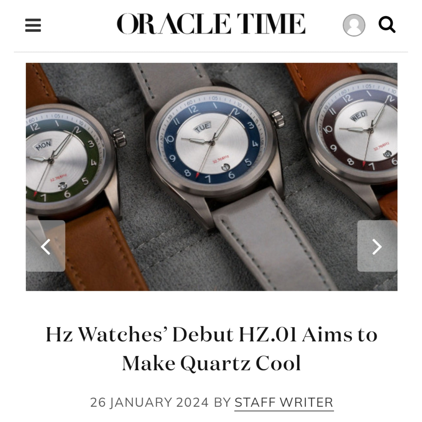 hz watches oracle time making quartz cool