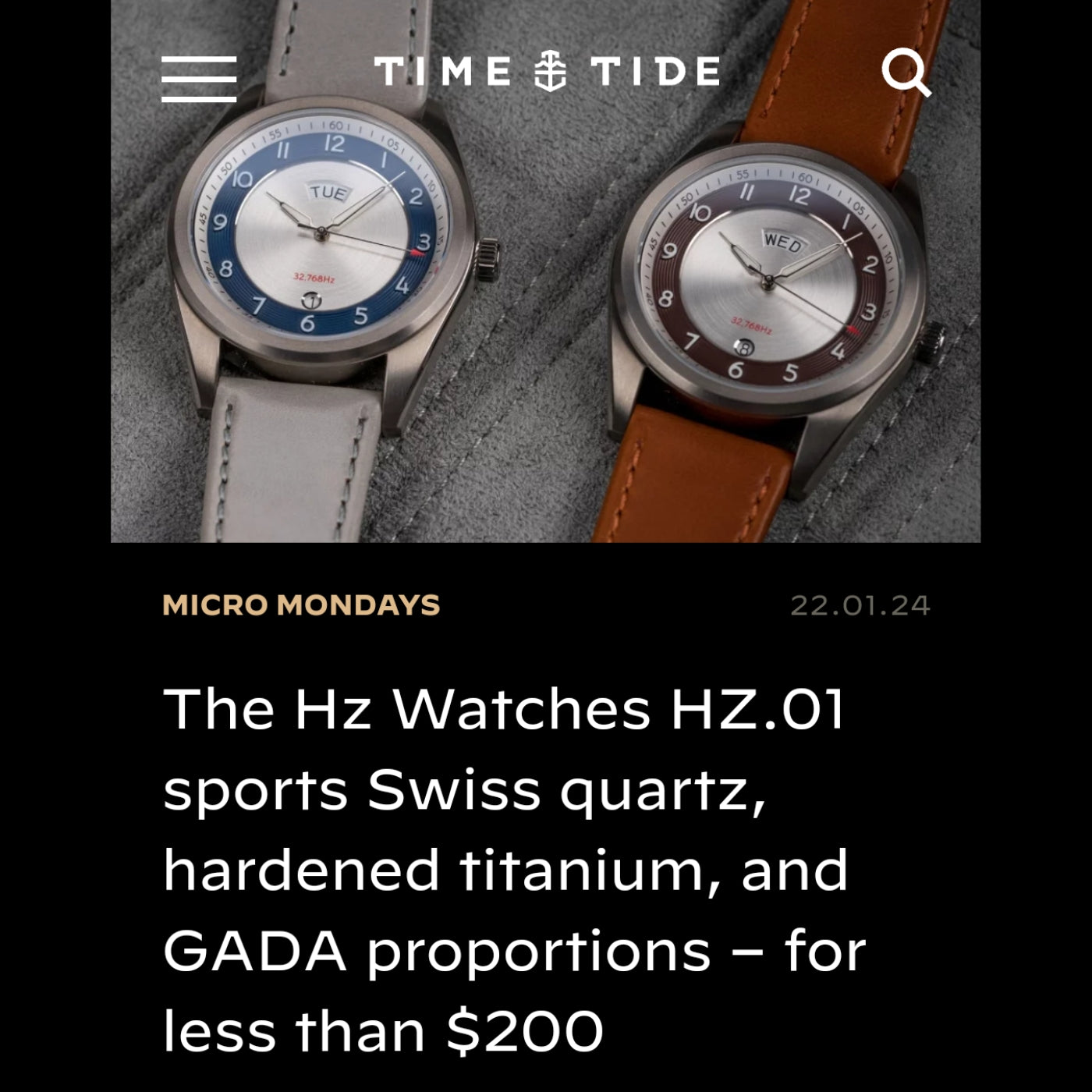 time and tide review hz quartz watch